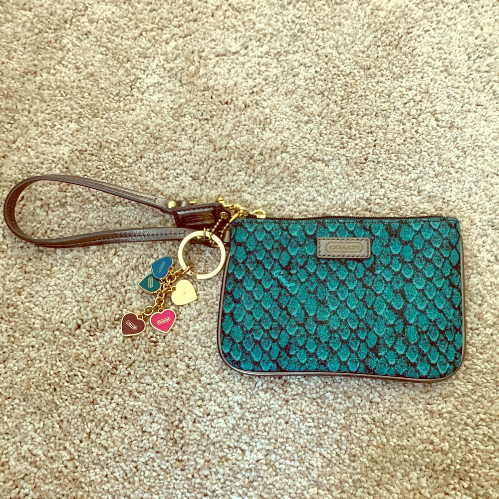 COACH snake print wristlet